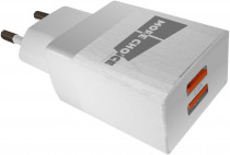 Сетевое зарядное устройство MORE CHOICE сила тока 2.1 A, 2x USB, NC24i White (NC24IW)