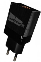 Сетевое зарядное устройство MORE CHOICE сила тока 2.1 A, 2x USB, NC24m Black (NC24MB)