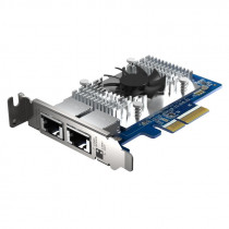 Сетевой адаптер QNAP LAN Expansion Card, PCIe Gen3 x4, Two 10GbE (10G / 5G / 2.5G / 1G / 100M)) Ports with SR-IOV and iSCSI, Block-based, Supports Multiple Virtual Disk Modes (QXG-10G2T-X710)