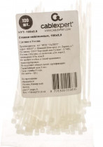 Стяжки CABLEXPERT кабельные (хомут стяжной), нейлон, 2.5x100мм, белые, 100шт, CV100/NYT-100*2.5 (NYT-100x2.5)