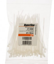 Стяжки HYPERLINE кабельные (хомут стяжной), нейлон, 2.5х100мм, белые, 100шт (GT-100MC)