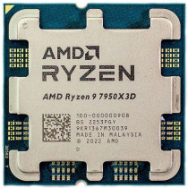 Процессор AMD Socket AM5, Ryzen 9 7950X3D, 16-ядерный, 4200 МГц, Turbo: 5700 МГц, Raphael, Кэш L2 - 16 Мб, L3 - 128 Мб, Radeon Graphics, 5 нм, 120 Вт, OEM (100-000000908)