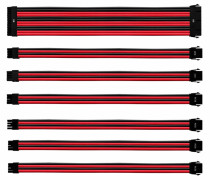 Комплект кабелей-удлинителей COOLER MASTER для БП UNIVERSAL PSU EXTENSION CABLE KIT WITH PVC SLEEVING - Red & Black (CMA-NEST16RDBK1-GL)