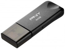 Флеш диск PNY 64GB Attache Classic USB 2.0, черный (FD64GATTCKTRK-EF)