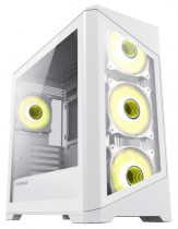Корпус GAMEMAX Компьютерный mATX, без блока питания/ mATX case, white, w/o psu, w/1xUSB3.0+2xUSB2.0, Combo Audio, w/3x12cm ARGB front fan (1xFN-12A-M6I-W, 2xFN-12A-S6I-W), w/1x12cm ARGB rear fan (Destroyer TGW)