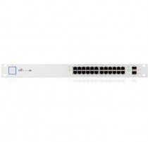 Коммутатор UBIQUITI управляемый, уровень 2, 24 порта Ethernet 1 Гбит/с, 2 uplink/стек/SFP (до 1 Гбит/с), поддержка PoE/PoE+, установка в стойку (US-24-250W)