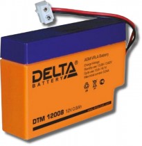 Аккумуляторная батарея DELTA ёмкость 0.8 Ач, напряжение 12 В, необслуживаемая, тип клеммы AMP Т9 (DTM 12008)