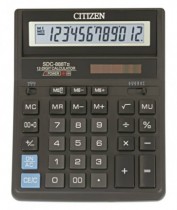 Калькулятор CITIZEN черный 12-разрядный 2-е питание, 00, MII, mark up, A0234F (SDC-888TII)