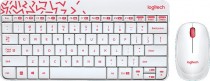 Клавиатура + мышь LOGITECH MK240 клав:белый/красный мышь:белый/красный USB беспроводная slim Multimedia (920-008212)