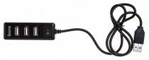 USB хаб BURO USB 2.0 4порт. черный (BU-HUB4-0.5L-U2.0)