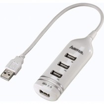 USB хаб HAMA USB 2.0 Round1:4 4порт. белый (00039788)