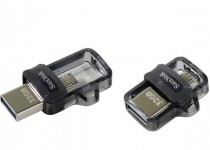 Флеш диск SANDISK 32 Гб, USB 3.0/microUSB, выдвижной разъем, Ultra Dual m3.0 (SDDD3-032G-G46)