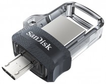 Флеш диск SANDISK 16 Гб, USB 3.0/microUSB, выдвижной разъем, Ultra Dual m3.0 (SDDD3-016G-G46)