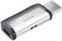 Флеш диск SANDISK 16 Гб, USB 3.0/USB 3.1 Type C, выдвижной разъем, Ultra Dual Type-C (SDDDC2-016G-G46)
