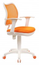 Кресло БЮРОКРАТ детское спинка сетка оранжевый сиденье оранжевый TW-96-1 колеса белый/оранжевый (пластик белый) (CH-W797/OR/TW-96-1)