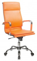 Кресло БЮРОКРАТ руководителя оранжевый искусственная кожа крестовина хром (CH-993/ORANGE)
