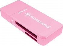 Картридер внешний TRANSCEND USB 3.0 кард-ридер RDF5 для карт памяти SD/microSD с поддержкой UHS-I, розовый (TS-RDF5R)