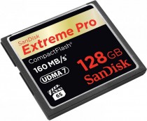 Карта памяти SANDISK 128 Гб, Compact Flash, чтение: 160 Мб/с, запись: 150 Мб/с, 1067 x, Extreme Pro (SDCFXPS-128G-X46)