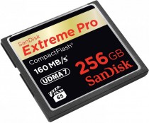 Карта памяти SANDISK 256 Гб, Compact Flash, чтение: 160 Мб/с, запись: 140 Мб/с, 1067 x, Extreme Pro (SDCFXPS-256G-X46)