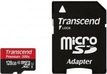 Карта памяти TRANSCEND 128 Гб, microSDXC, адаптер на SD (TS128GUSDU1)