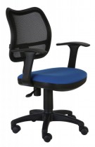 Кресло БЮРОКРАТ сиденье синее 26-21, Т-образные подлокотники (CH-797AXSN/26-21)