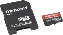 Карта памяти TRANSCEND 32 Гб, microSDHC, адаптер на SD (TS32GUSDU1)