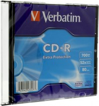 Диск CD-R VERBATIM 700Mb 52x Slim case (200шт) (43347 200 шт)