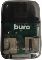 Картридер внешний BURO USB2.0 черный (BU-CR-110)