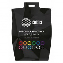 Пластик CACTUS для ручки 3D PLA d1.75мм L10м 12цв. (CS-3D-PLA-12X10M)
