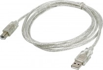 Кабель BURO USB A(m) USB B(m) 1.8м прозрачный (USB2.0-AM/BM-TRANS)