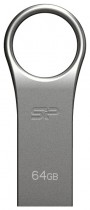 Флеш диск SILICON POWER 64 Гб, USB 2.0, водонепроницаемый корпус, Firma F80 Silver (SP064GBUF2F80V1S)