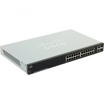 Коммутатор CISCO управляемый, уровень 2, 24 порта Ethernet 1 Гбит/с, 2 uplink/стек/SFP (до 1 Гбит/с), поддержка PoE/PoE+, установка в стойку (SG220-26P-K9-EU)