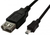 Кабель BURO OTG USB (f)-miniUSB черный 0.2м (OTG_MINI)