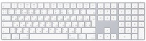 Клавиатура Apple беспроводная (Bluetooth), ножничная, цифровой блок, Magic Keyboard, белый (MQ052RS/A)