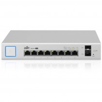 Коммутатор UBIQUITI управляемый, уровень 3, 8 портов Ethernet 1 Гбит/с, 2 uplink/стек/SFP (до 1 Гбит/с), поддержка PoE/PoE+, автоопределение MDI/MDIX (US-8-150W)