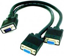 Разветвитель VCOM VGA 1=2 (1x15M/2 x15F), VGA Spliter Cable 0.3m (VVG6530)