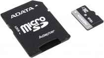 Карта памяти ADATA 16 Гб, microSDHC, адаптер на SD (AUSDH16GUICL10-RA1)