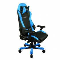 Кресло DXRACER искусственная кожа, до 130 кг, материал крестовины: металл, механизм качания, поясничный упор, цвет: синий, чёрный, Iron (OH/IS11/NB)