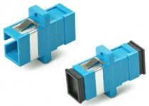 Оптический адаптер HYPERLINE проходной SC-SC, SM, simplex, корпус пластиковый, синий, черные колпачки (FA-P11Z-SC/SC-N/BK-BL)