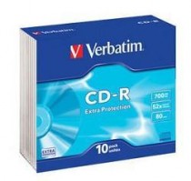 Диск CD-R VERBATIM CD-R 700Mb 48-х/52-х (Slim case, 10шт.) (43415-1 10шт)