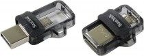 Флеш диск SANDISK 64 Гб, USB 3.0/microUSB, выдвижной разъем, Ultra Dual m3.0 (SDDD3-064G-G46)