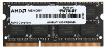 Память AMD 8 Гб, DDR-3, 12800 Мб/с, CL11-11-11-28, 1.5 В, 1600MHz, SO-DIMM (AE38G1601S2-UO)
