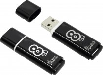 Флеш диск SMARTBUY 8 Гб, USB 2.0, Glossy Black (SB8GBGS-K)