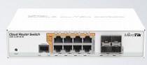 Коммутатор MIKROTIK управляемый, уровень 3, 8 портов Ethernet 1 Гбит/с, 4 uplink/стек/SFP (до 1 Гбит/с), поддержка PoE/PoE+, установка в стойку, 16 МБ встроенная память, 128 МБ RAM (CRS112-8P-4S-IN)