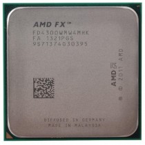 Процессор AMD Socket AM3+, FX-4300, 4-ядерный, 3800 МГц, Turbo: 4000 МГц, Vishera, Кэш L2 - 4 Мб, Кэш L3 - 4 Мб, 32 нм, 95 Вт, OEM (FD4300WMW4MHK)