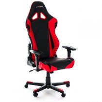 Кресло DXRACER искусственная кожа, до 120 кг, материал крестовины: металл, механизм качания, поясничный упор, цвет: красный, чёрный, Racing (OH/RE0/NR)