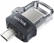 Флеш диск SANDISK 256 Гб, USB 3.0/microUSB, Ultra Dual m3.0 (SDDD3-256G-G46)