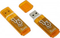 Флеш диск SMARTBUY 16 Гб, USB 2.0, Glossy Orange (SB16GBGS-Or)