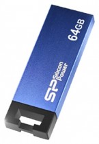 Флеш диск SILICON POWER 64 Гб, USB 2.0, защита паролем, резервное копирование, водонепроницаемый корпус, Touch 835 Blue (SP064GBUF2835V1B)