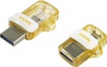 Флеш диск SANDISK 32 Гб, USB 3.0/microUSB, выдвижной разъем, Ultra Dual m3.0 (SDDD3-032G-G46GW)
